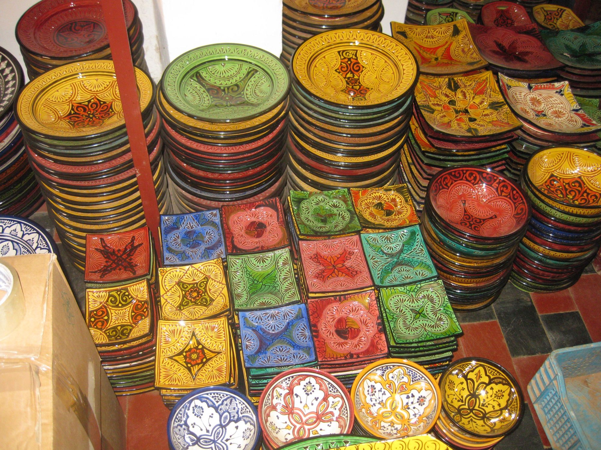 Colourful pottery from Safi
